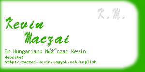 kevin maczai business card